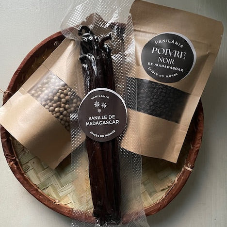 Trio vanille bourbon, poivre noir et poivre blanc de Madagascar